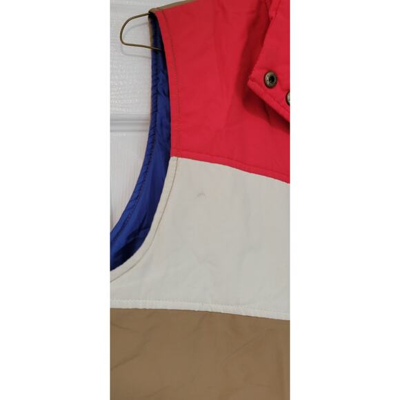 Kavu Insulated Puffer Vest Men’s Sz XL Red Cream Tan Blue - Picture 7 of 8